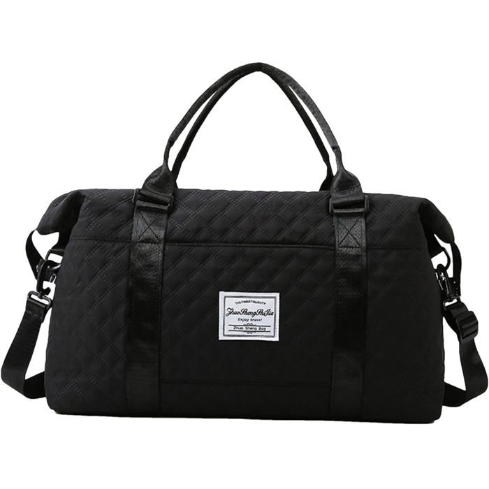 Sac de sport imperméablegrand sac de gymsac de voyage léger avec bandoulière ajustablenoir PZCC