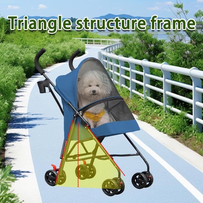 Meilleurs prix pour MIPAN.Poussette pour Chien Chat - Avce Porte-gobelet - 4 Roulettes - Pliable - Poussette pour chien de 20 kg - 97x45x55cm -Bleu