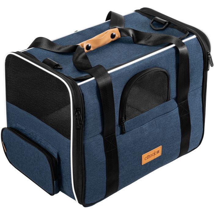 CADOCA® Sac de transport pour chat chien 20kg Bleu pliable