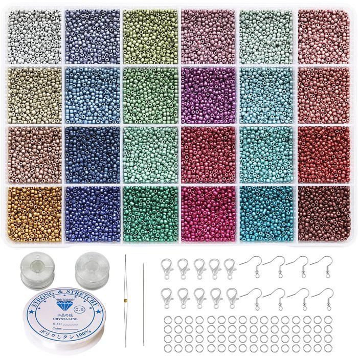 Bille de Verre Perle de Rocaille Tila 5MM Miyuki Rouge Opaque Picasso 2