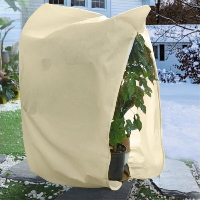 1.2x1.8M Voile dHivernage Protection Plantes Hiver avec Cordon et Fermeture éclair Réutilisable Tissu De Protection des Plantes