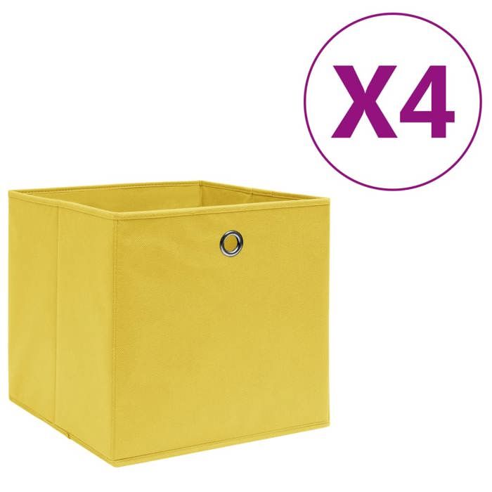 (Promotion Black Month) Boîtes de rangement - Panier de rangement - Pour chaussettes/vêtements - 4 pcs Tissu intissé 28x28x28cm (Promotion Black Month) Boîtes de rangement - Panier de rangement - Pour chaussettes/vêtements - 4 pcs Tissu intissé 28x28x28cm