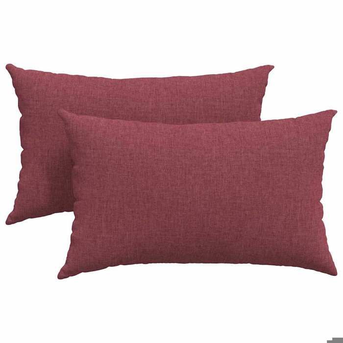 Coussins de canapé - vidaXL - 2 pièces - Bordeaux - 50x30x18 cm - Housses amovibles - Rembourrage polyester
