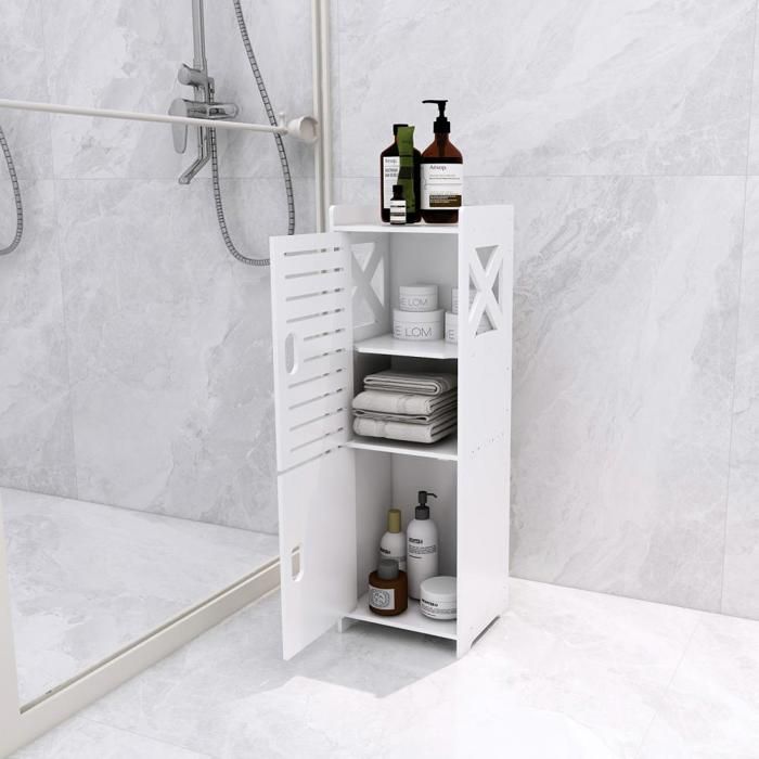 KEDIA Armoire de Salle de Bain à Double Porte Meuble de Rangement pour Salle de Bain Sûr et Stable Matériaux écologiques