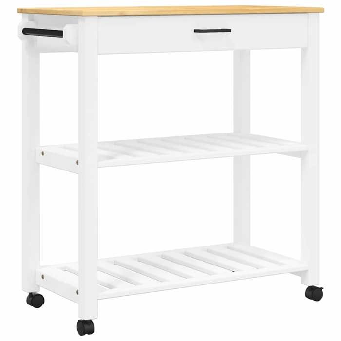 Saison Soldes Chariot de cuisine MONZA - SARAZYJ - desserte de Cuisine/Restaurant - 84x40x88 5 cm bois massif de pin MM11767