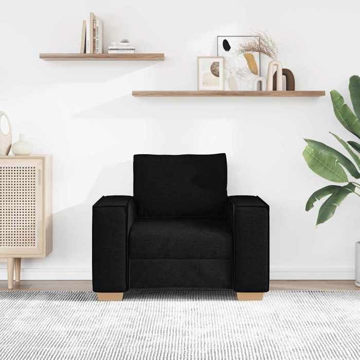 Promo 20261 pcs Canapé Fauteuil adulte/enfant - SARAZYJ - Meuble de salon - Noir 100x78x84 cm Tissu - S2834950