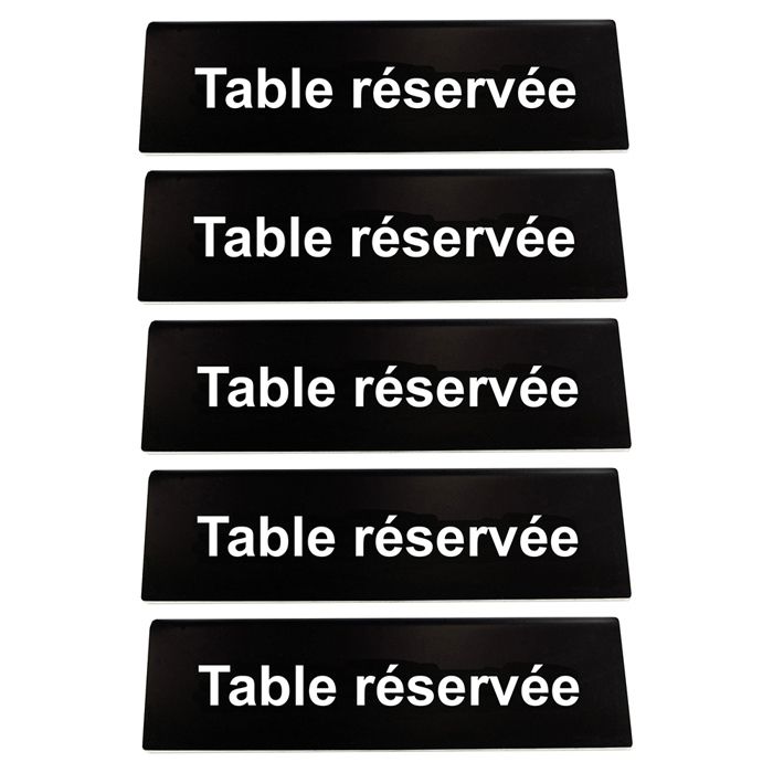 Chevalet de table “Table réservée” - Gravure recto verso - Noir en lot ...