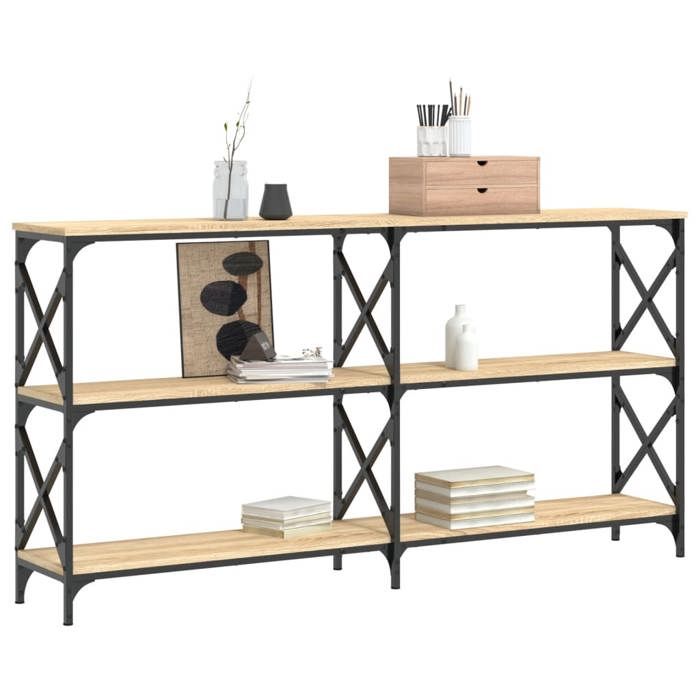 Réduction - Table dEntrée Bout de Canapé Gris Meuble console sonoma gris 150x29x76 5 cm bois dingénierie 03_92330259