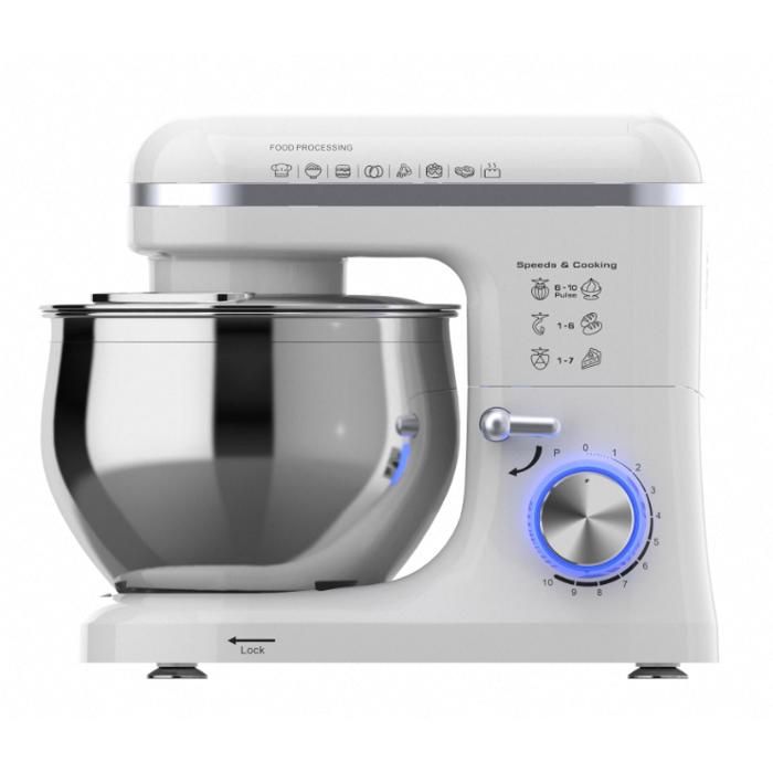 Robot Pâtissier 1300W Bol Inox 5L 10 Vitesses + Fonction Pulse Batteur Pétrin Mélangeur Planétaire