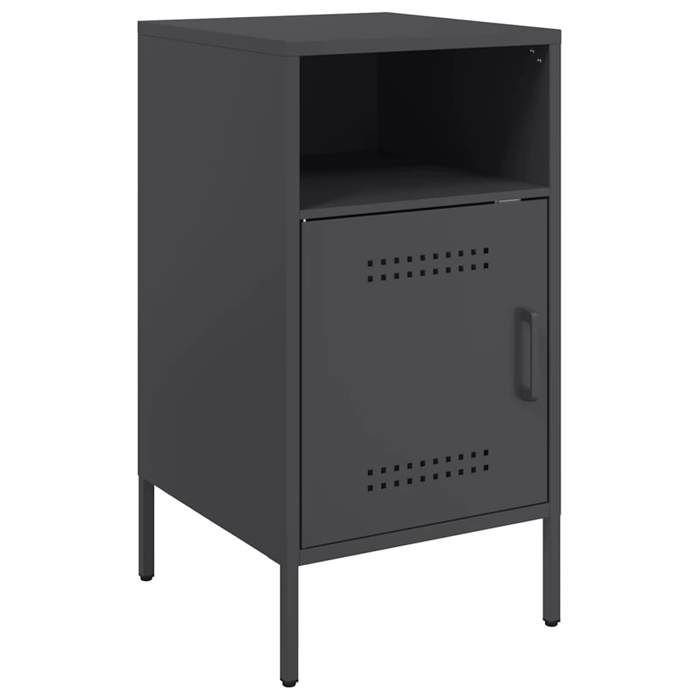 En solde 1x Armoire de nuit moderne - UU - Petit commode/placard - noir 36x39x68 cm acier L4075