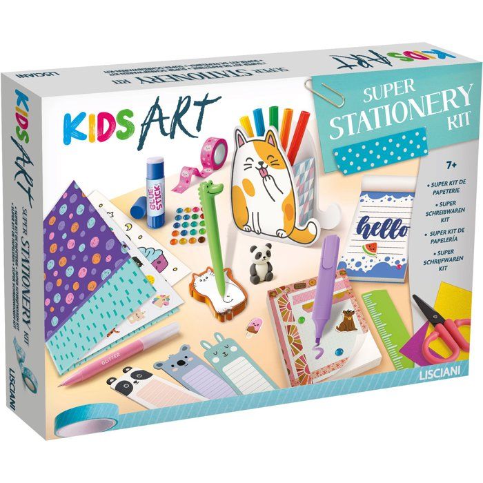 KIDS ART Stationary Lab - LISCIANIGIOCHI - Papeterie Créative - Marqueurs & Autocollants - Accessoires Kawaii - Dès 7 ans
