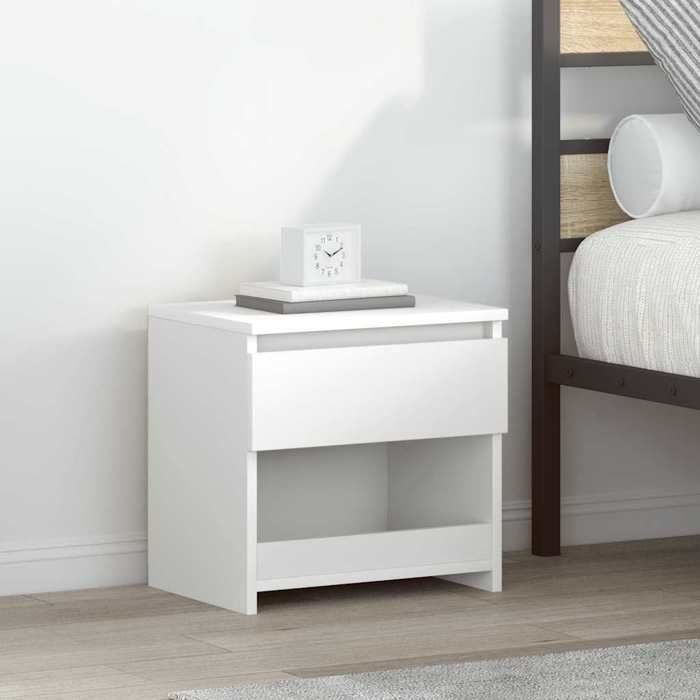 Blanc Tables de chevet 2 pcs Blanc 40x30x39 cm Aggloméré - Armoire de lit H8164