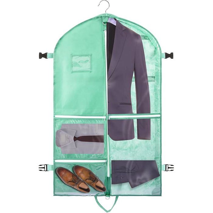 Premium Housse de Costume avec 4 Poches pour Homme Femmes et Enfants - Housse de Vêtement Pliable pour 110x60c HOUSSE DE RANGEMENT