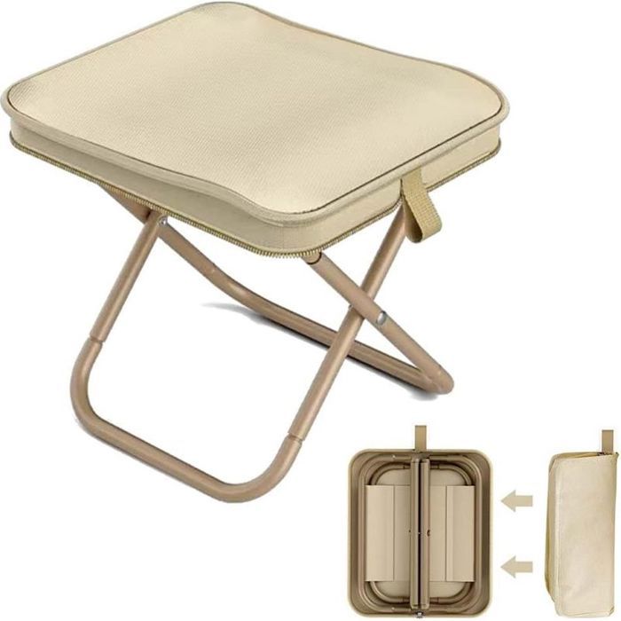 Tabouret Pliant Acier 4 Places Pour Voyages Pêche BBQ Camping Portatif