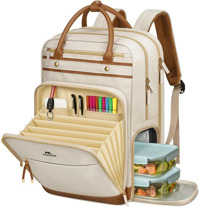 MATEIN denseignant Femme Avec Compartiment Repas Amovible Ordinateur Portable 15 6 Pouces Sac Travail 2 en GLACIERE