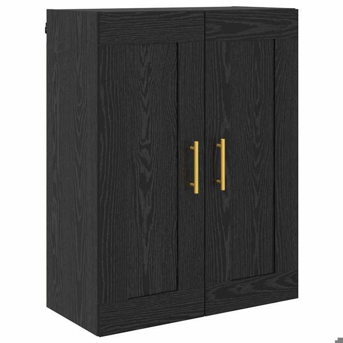 Cabinet mural(1 pc) Placard suspendue Armoire Polyvalent Chêne noir 69 5x34x90 cm Bois dingénierie B9239