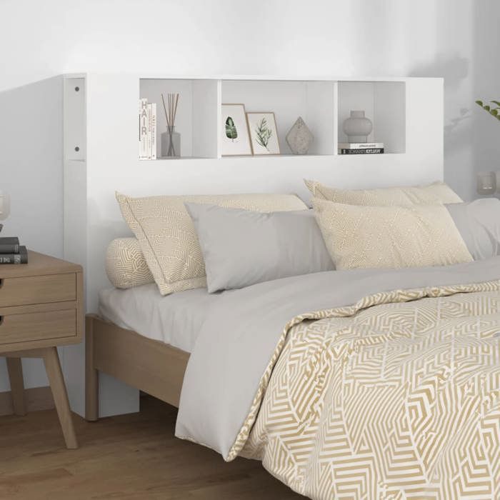 Tête de lit Cadre robuste - vidaXL - bois dingénierie - blanc - 140 x 185 x 1045 cm@odb15x