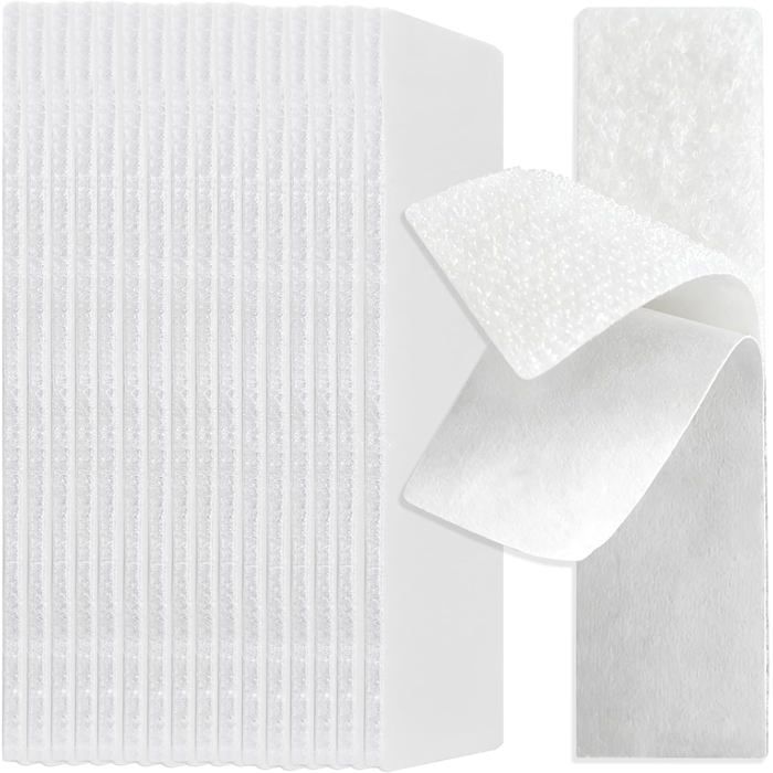 Klettband Auto-Adhésif Extra Fort 70 Pièces 25 × 100 Mm Fermeture À Auto-Adhésive Blanche Bande Adhésive Double Face En Pe[AD653]