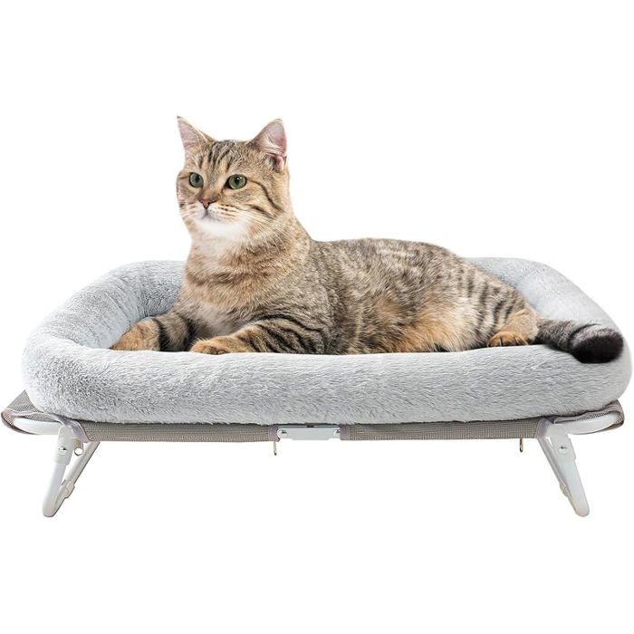 HOME Hamac Chat Surélevé Lit pour Chats Interieur Canapé pour Petit Chien Chiotet de Compagnie Chat Gris gris CORBEILLE