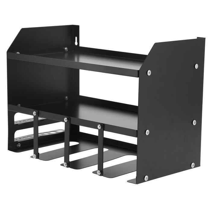 Support Mural Pour Outils - Range-perceuses 8 Places, 5 étagères - Noir