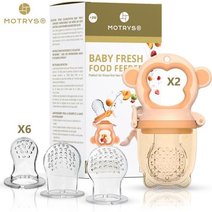 Lot De 2 Tetines D Alimentation Motrys Pour Bebe A Partir De 3 Mois Grignoteuse A Fruit Et Legume Sans Bpa 3 Tailles Cdiscount Puericulture Eveil Bebe