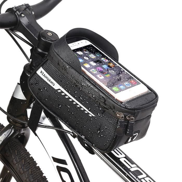Sacoche vélo étanche pour téléphone portable - JINZDASU - 21 * 10,5 * 9 cm - Noir