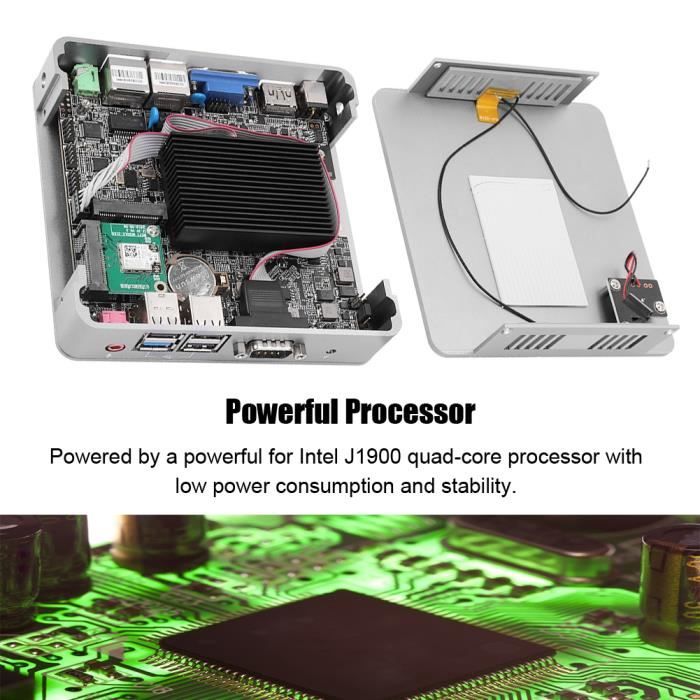 Achat Ordinateur de bureau LANQI Mini PC ordinateur intégré Intel J1900 2.0GHZ 4-Core 4 Go de RAM 64 Go de SSD Ordinateur de bureau multimédia(Silver + Plug pas cher