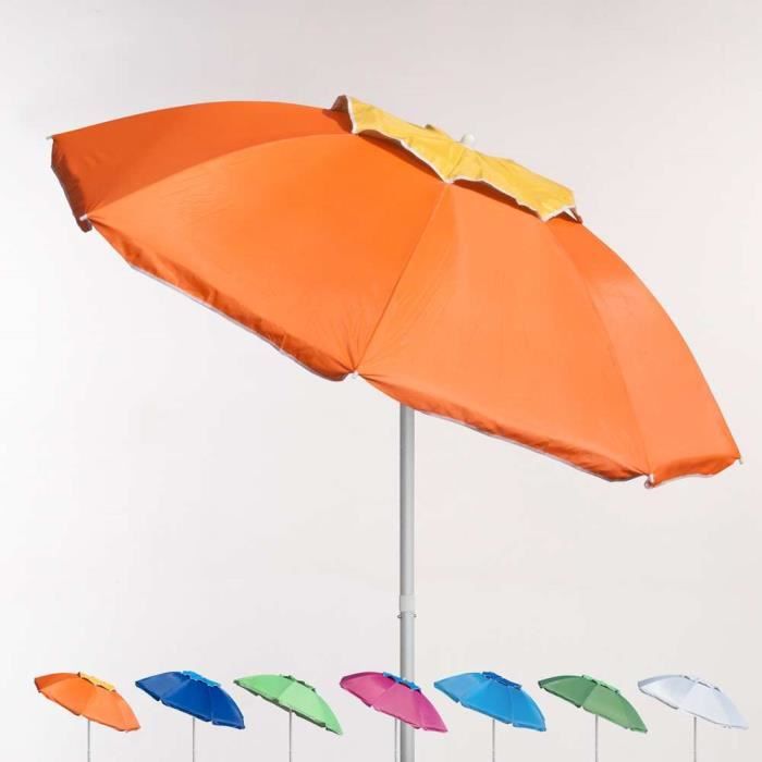 Parasol de plage - Corsica - 200 cm - Aluminium - Anti-vent - Protection UV