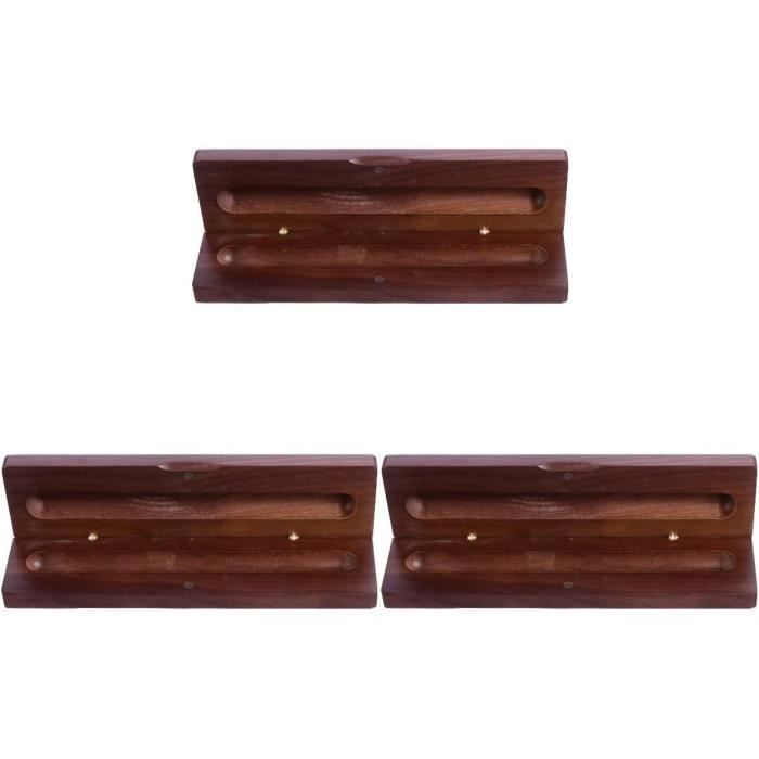 Porte-Crayons En Bois - Présentoir Stylos Bureau - 23x3x2 Cm - Organisateur Papeterie - 8