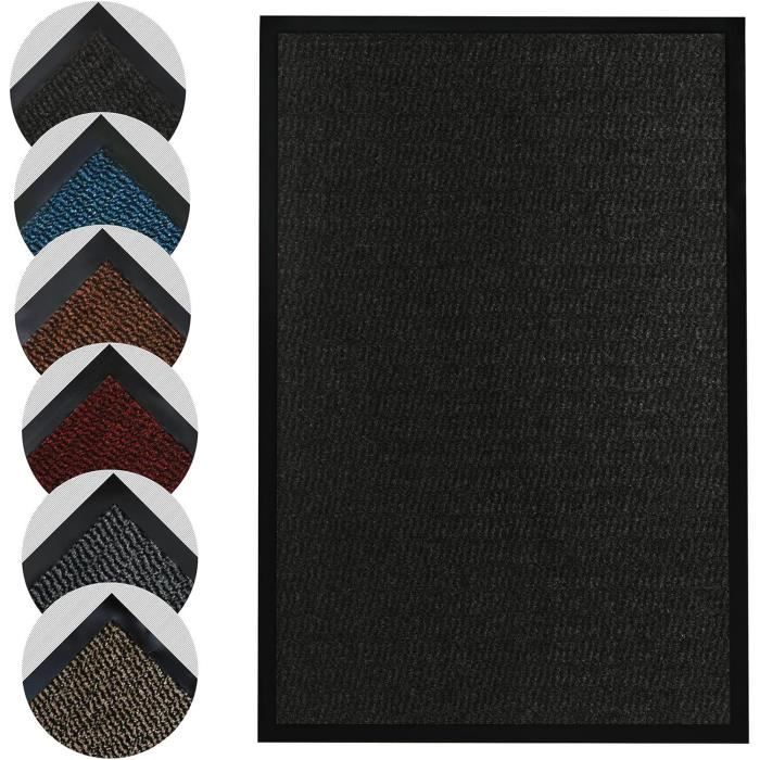 COLOR&GEOMETRY Paillasson d'intérieur tissé antidérapant, absorbant, lavable en machine et facile à nettoyer pour entrée, terrasse, animaux domestiques (kaki, 43 x 75 cm