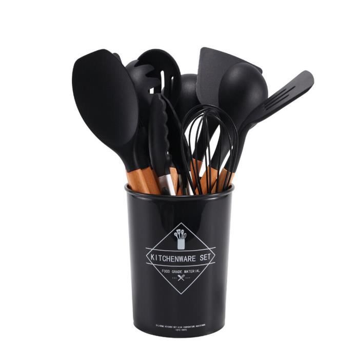 TD® 9 pcs kit Ustensiles de Cuisine, Set spatule en Silicone, Batterie