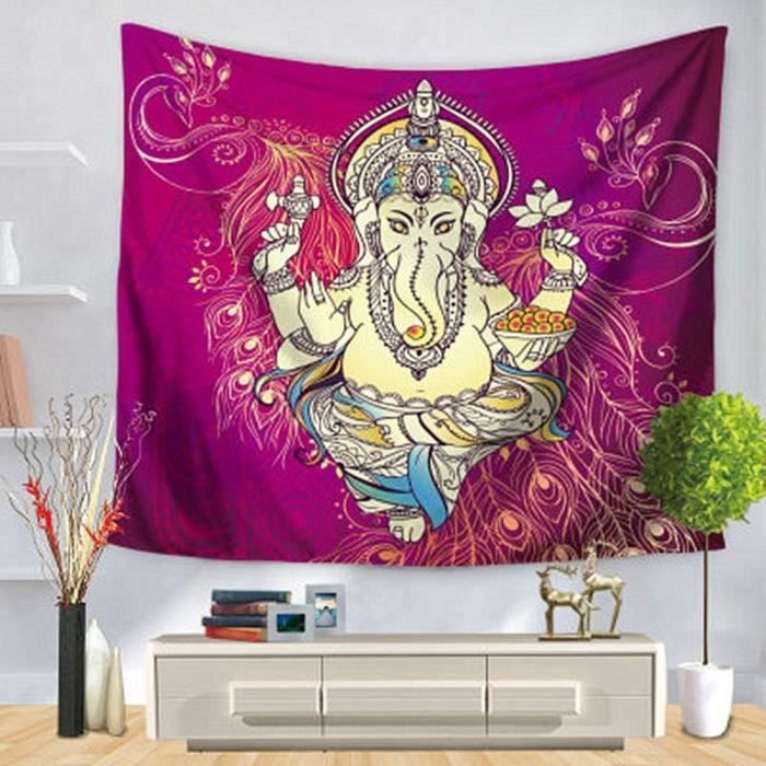 Rideau indien soleil brûlant mandala coton tapisserie hippie décoration