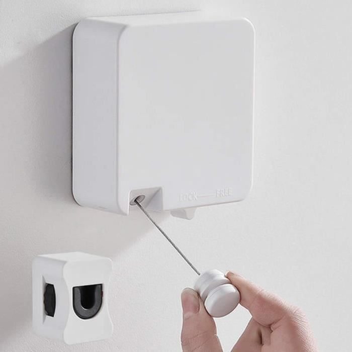 Corde à Linge Rétractable 12 M – Mécanisme Automatique, Fixation Murale, Extérieur
