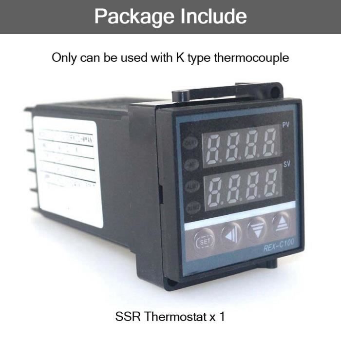 Contrôleur Température Numérique REX-C100 - 0-1300°C, PID Auto-tuning, Alimentation AC110V-240V