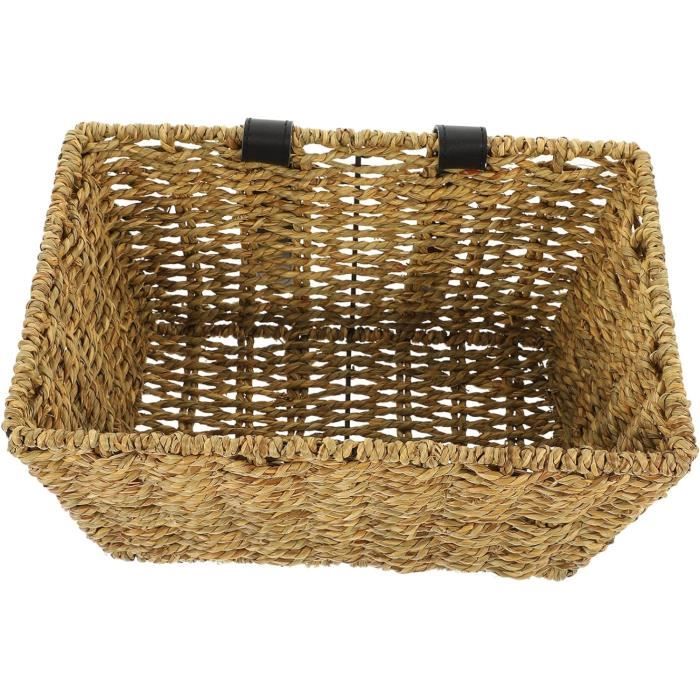 Panier De Vélo Avant En Osier Tissé – Style Rétro – Pour Guidon – Brun – Neuf