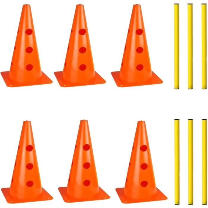 AUFUN Lot de 6 obstacles de coordination - Hauteur réglable - Pour