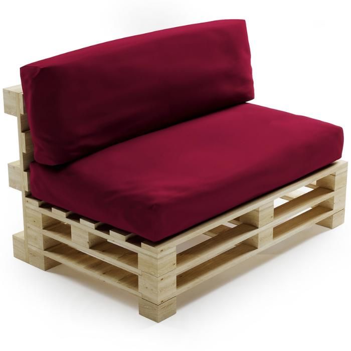 Coussins Palette Déhoussable Imperméable - LOT - Bananair - Rouge Fabriqué en France Coussins Palette Déhoussable Imperméable - LOT - Bananair - Rouge Fabriqué en France