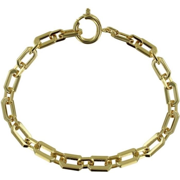 Les Poulettes Bijoux - Bracelet Plaqué Or Gourmette Moyens Maillons