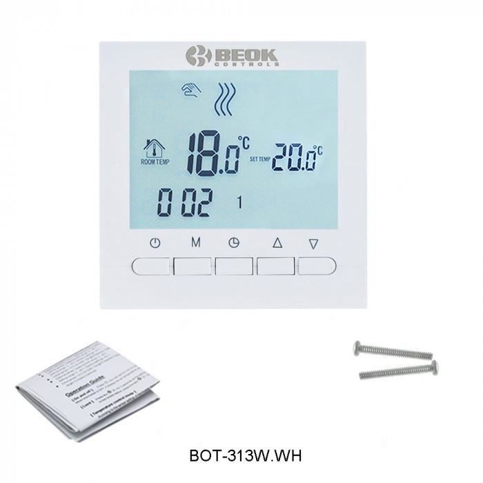 Version Blanc 2 240v Thermostat D Ambiance Numerique Filaire Beok Pour Chaudiere A Gaz De Chauffage 3a Thermoregulateur Cdiscount Bricolage