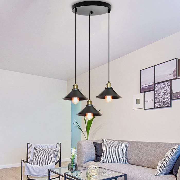 Plafonnier Moderne en Cristal LED Lustre Luminaires , Lampe de Plafond E27 pour Cuisine Couloir Salles à Manger Salons Bar (Noir) - 2 pack | Leroy Merlin