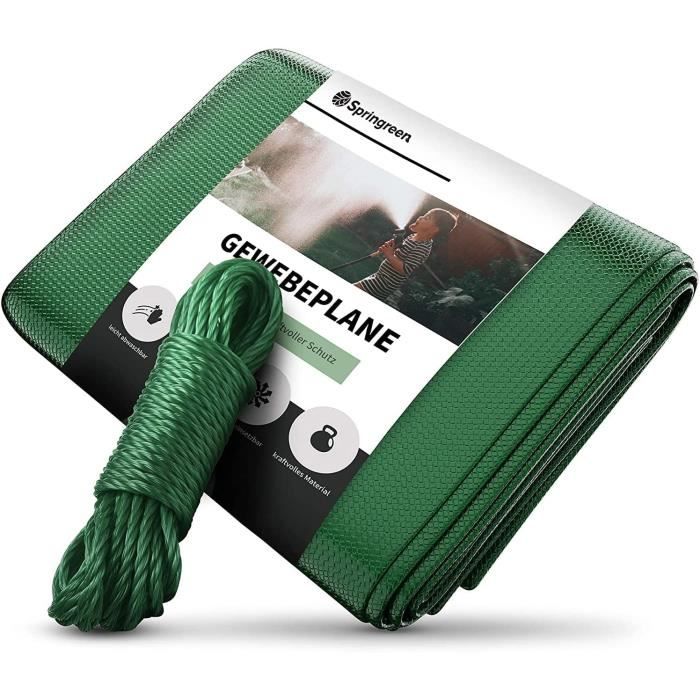 Bâche Protection Imperméable Extra Résistante Argentée 3x4m - Anti-UV Et Anti-Moisissure