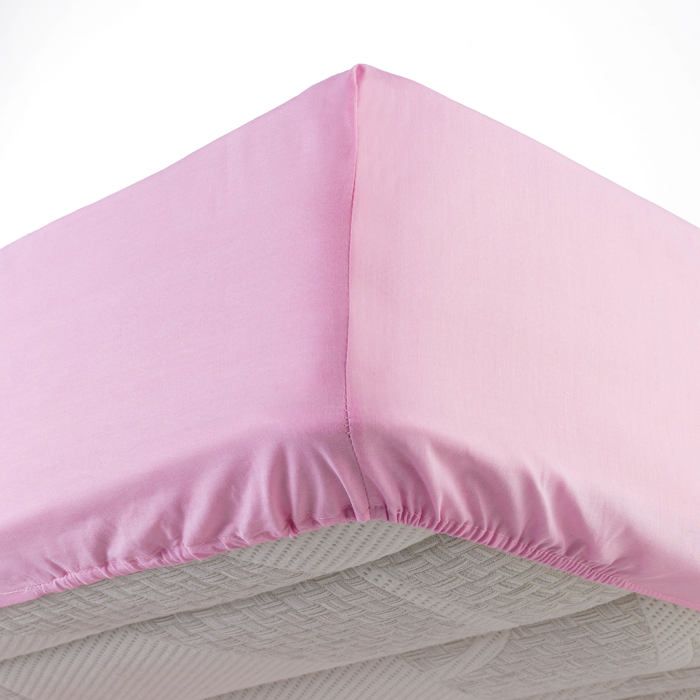 Drap housse - EDEN - 57 fils/cm² - Rose dragée - 90 x 190 cm - 100% coton Drap housse - EDEN - 57 fils/cm² - Rose dragée - 90 x 190 cm - 100% coton