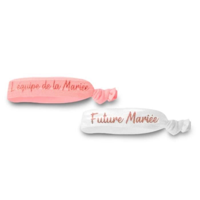 Pack 7 bracelets EVJF - Rose - Équipe de la future mariée - Future mariée