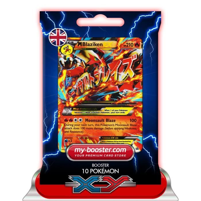 Mega M Blaziken Ex Brasegali Xy86 210hp Xy08 Booster De 10 Cartes Pokemon Anglaises My Booster Cdiscount Jeux Jouets