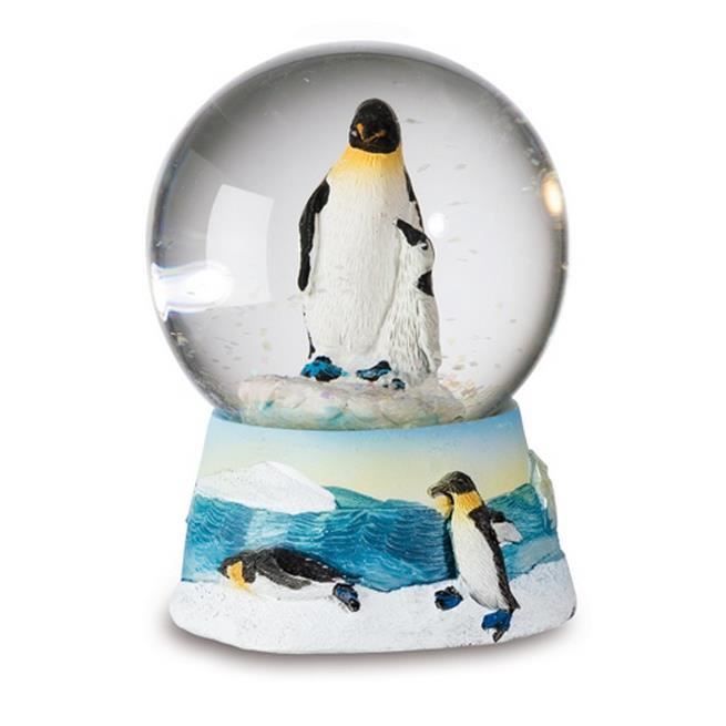 Boule Neige Manchot Empereur Avec Bebe En Resine 6 4 5 4 5 Cm Cdiscount Maison