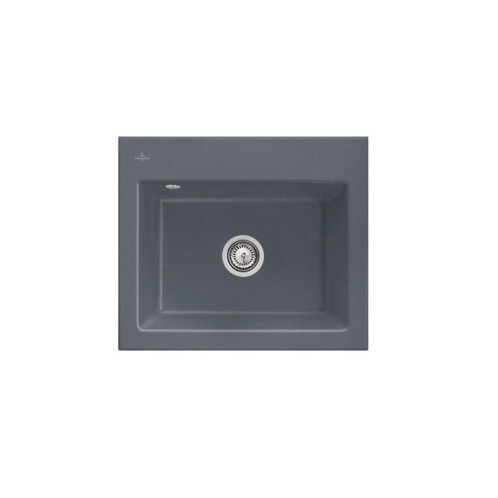 Evier VILLEROY ET BOCH Subway 60 60 x 51cm sans egouttoir CeramicPlus avec vidage automatique - vue 2