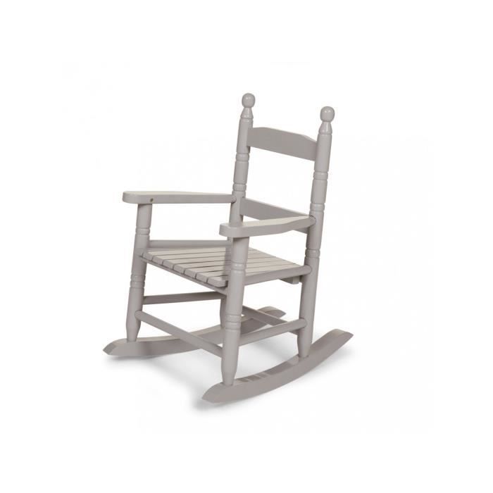 Chaise A Bascule Bebe En Bois Coloris Gris Cdiscount Maison
