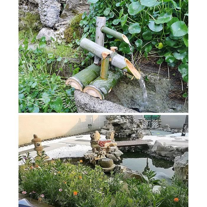 Kit de Fontaine en Bambou décoration de Jardin Japonais Fontaine en Bambou  Japon Jardin Cascade Fontaine d'eau extérieure Bec [508] - Cdiscount Jardin