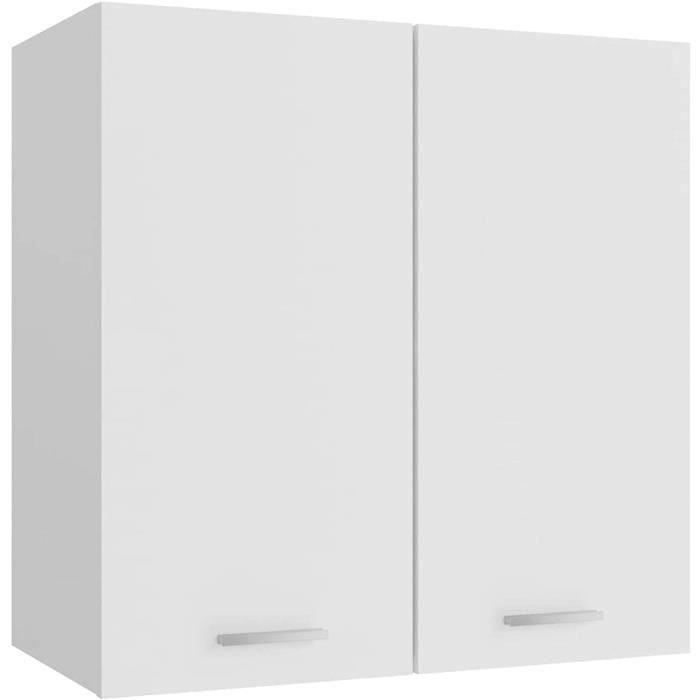 Armoire de Rangement Murale Armoire de Cuisine avec 2 Portes Blanc 60x31x60 cm Aggloméré[153]