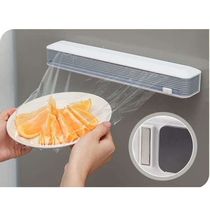 Distributeur Et Coupeur De Film Alimentaire / Papier Aluminium Magnétique 2 En 1 - Rangement De Cuisine Pratique